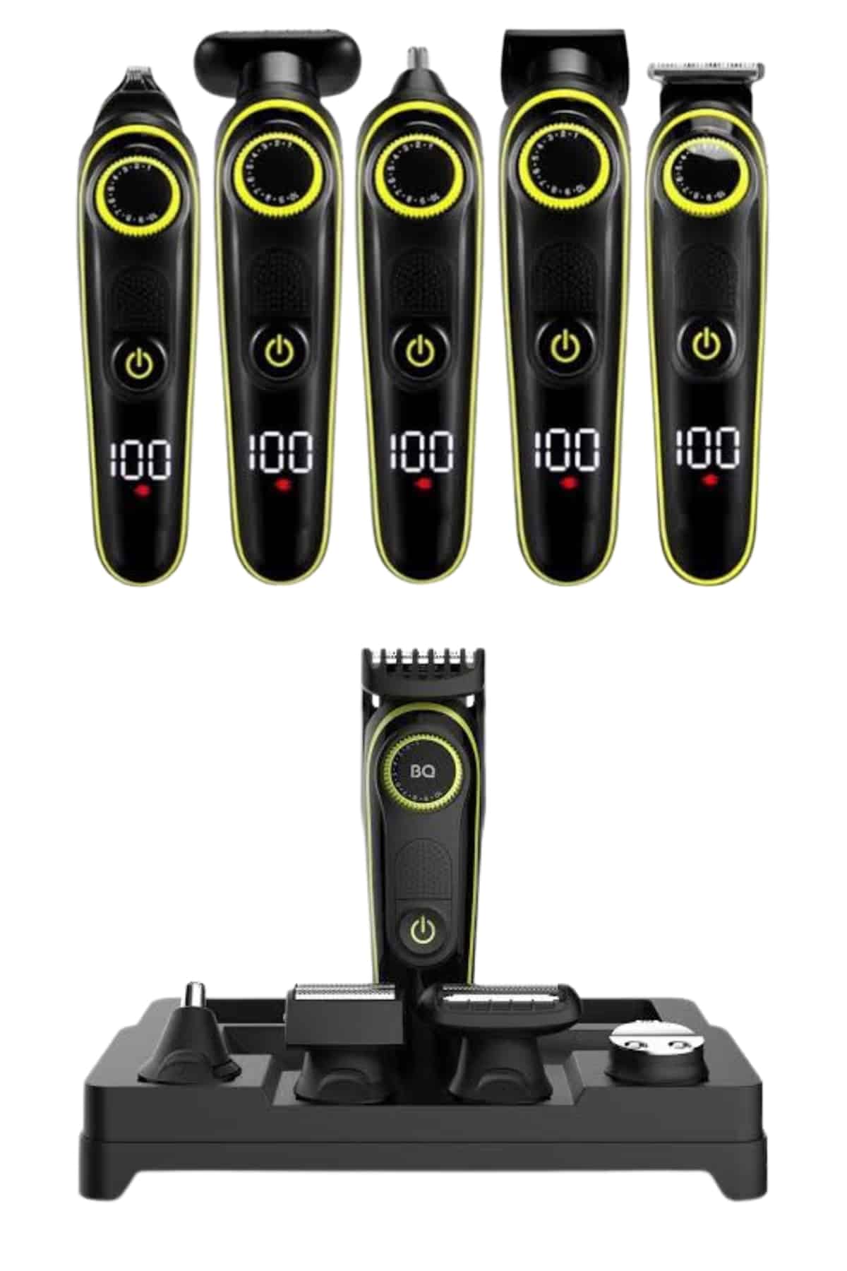 5 Başlıklı Şarjlı Tıraş Makinesi Led Ekran Saç Sakal Ense Tıraşına Uygun Bakım Seti - Görsel 5