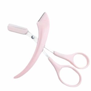 Taraklı Kaş Makası ve Ustura Seti Kaş Düzeltme Makası Kaş Bıyık Alma Aleti