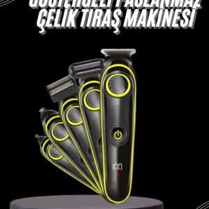 Unısex Çok Fonksiyonlu Bakım Seti Led Göstergeli Tıraş Makinesi Saç Sakal Vücut