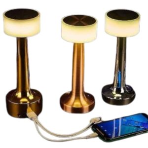 Altın Rengi Masa ve Gece Lambası Dokunmatik Şarjlı Masa Lambası
