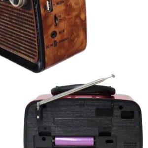 Bluetooth Hoparlör Ahşap Renk Vintage Işıklı Nostaljik Radyo Fm Ahşap Görünümlü