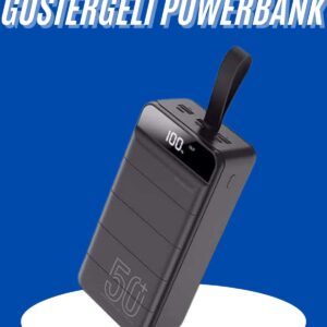 Powerbank 50.000 Mah Dijital Göstergeli Taşınabilir 4 Portlu Hızlı Powerbank