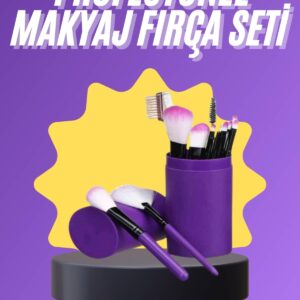 12 Parça Makyaj Fırça Seti Profesyonel Fondöten Allık Far Kontür Fırçası
