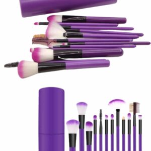 12 Parça Makyaj Fırça Seti Profesyonel Fondöten Allık Far Kontür Fırçası