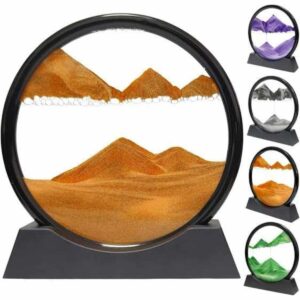 3D LED Işıklı Kum Saati Gece Lambası Hareketli Sulu Kum Saati Orta Boy