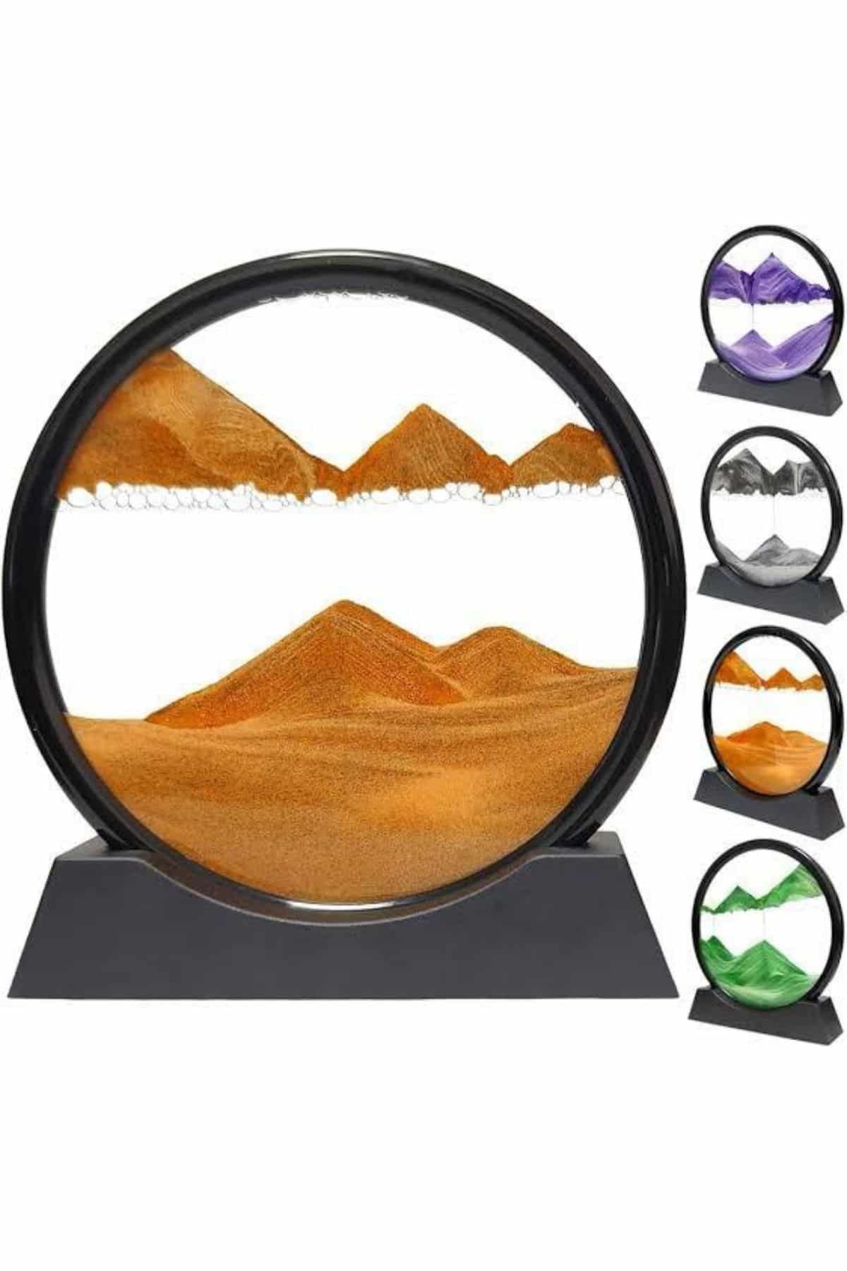 3D LED Işıklı Kum Saati Gece Lambası Hareketli Sulu Kum Saati Orta Boy - Görsel 3