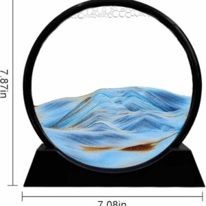 3D LED Işıklı Kum Saati Gece Lambası Hareketli Sulu Kum Saati Orta Boy