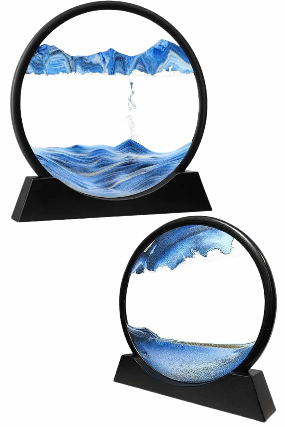 3D LED Işıklı Kum Saati Gece Lambası Hareketli Sulu Kum Saati Orta Boy - Görsel 5