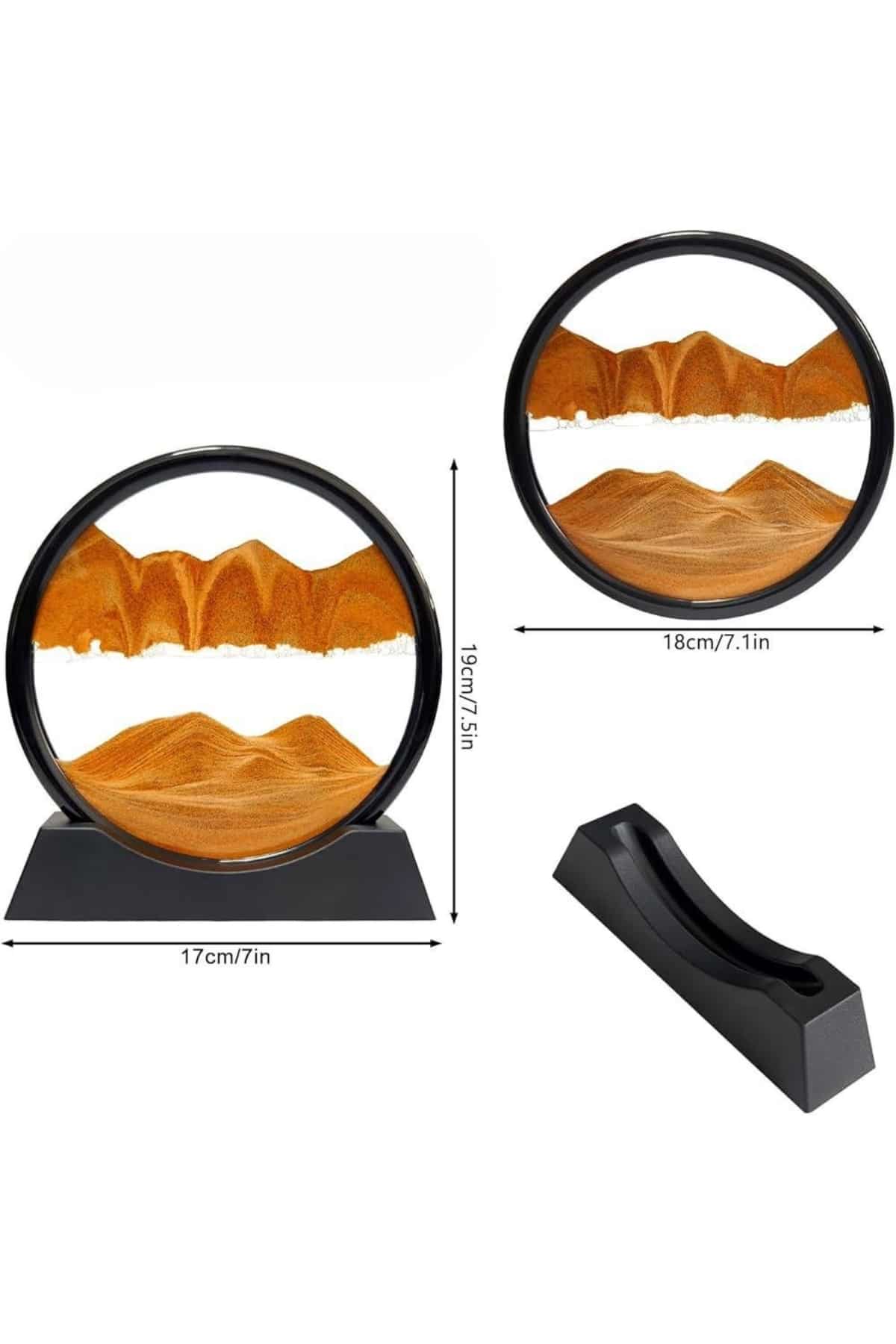 Dekoratif Sulu Kum Saati Ofis Masa Üstü Ev Yuvarlak Kum Saati - Görsel 4