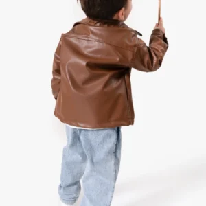 Deri Ceketli Bayramlık & Hediyelik 3'lü Erkek Çocuk Takımı