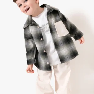 Ekose Gömlekli & Cep Detaylı Erkek Çocuk 3'lü Mevsimlik Takım