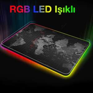 ALLY Dünya Desenli RGB Led Işıklı Oyuncu Mouse Pad 300*250*4MM-(5775)