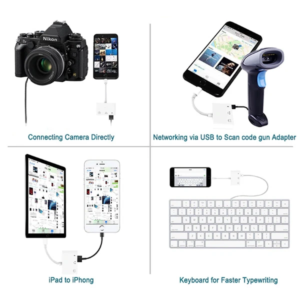3in1 İPhone-İPAD lightning To Kulakılık ve Usb Kamera Okuyucu Otg-(5775)