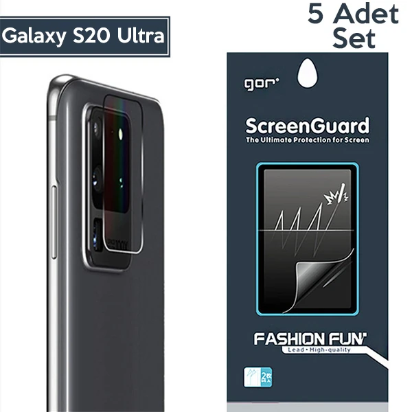 GOR Samsung Galaxy S20 Ultra Kamera Lens Koruyucu 5 Adet-(5775) - Görsel 2