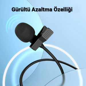 HOCO L14 iPhone Lightning Kablolu Profesyonel Yayıncı Yaka Mikrofonu 2mt-(5775)