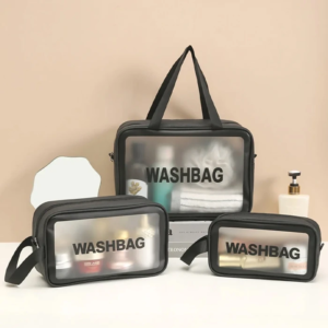 EZERE Su Geçirmez Premium Kalite Seyahat Makyaj Ve Kozmetik Çantası 3 Adet Set-(5775)