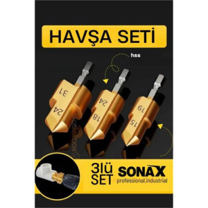 HSNET Plastik Boru Kalemtraş Kademeli Boru Açma Pvc Pprc Boru Tamir Delme Genişletme Onarımı İçin 3lü Havşa Seti