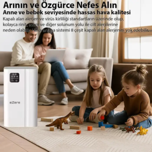 EZERE FullClean Pro Have Temizleme Cihazı 350 CADR LED ekran iyon ve sessiz çalışma ile toz duman poleni %99.9 filtreler. Temiz hava-(5775)