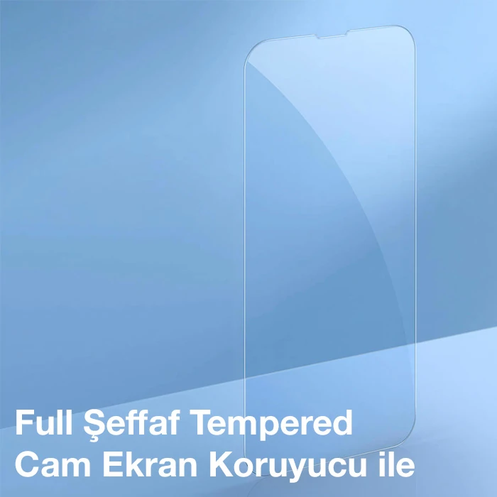 Baseus Crystal iPhone 13 Pro Magsafe Silikon Kılıf + Tempered Ekran Koruyucu Set-(5775) - Görsel 4