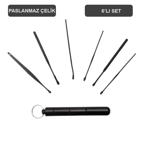 EZERE 6 Parça Spiral Kulak Temizleme Seti- Paslanmaz Çelik Temizleme Seti-(5775) - Görsel 2