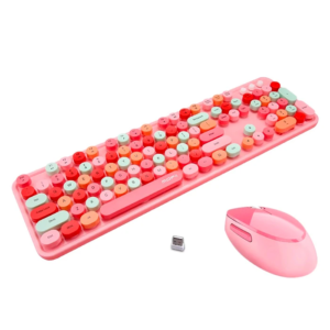 ALLY Mofi SWEET 2.4G Retro Kablosuz Q Klavye Oyuncu Klavye ve Mouse Seti-(5775)