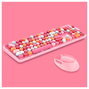 ALLY Mofi SWEET 2.4G Retro Kablosuz Q Klavye Oyuncu Klavye ve Mouse Seti-(5775)