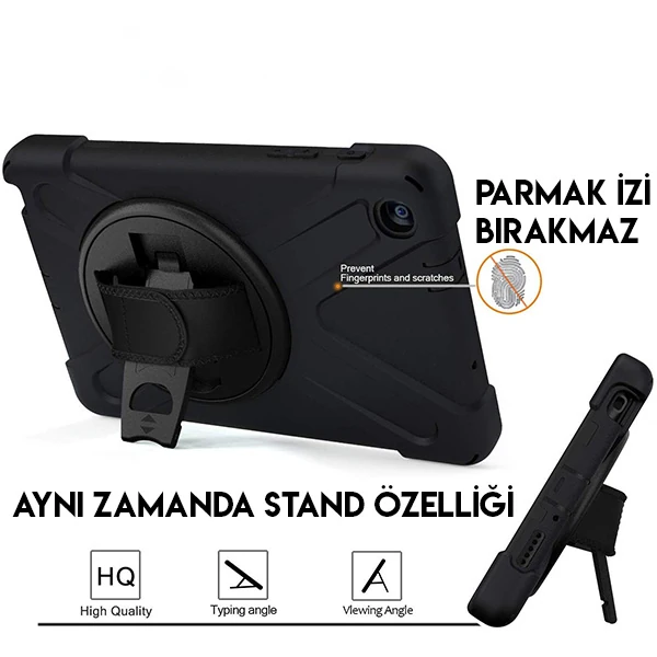 Ally Galaxy Tab P200-P205 3 Katmanlı Standlı Zırh Kılıf-Shockproof-(5775) - Görsel 4