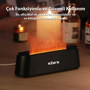 Ezere A3 Ev ve Ofis için Alev Difüzörü ve Ultrasonik Hava Nemlendici-(5775)
