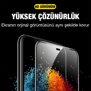 ALLY İPhone XS Max - 11 Pro Max 6.5inç Full Glue Matte Tempered Cam Ekran Koruyucu-(5775)