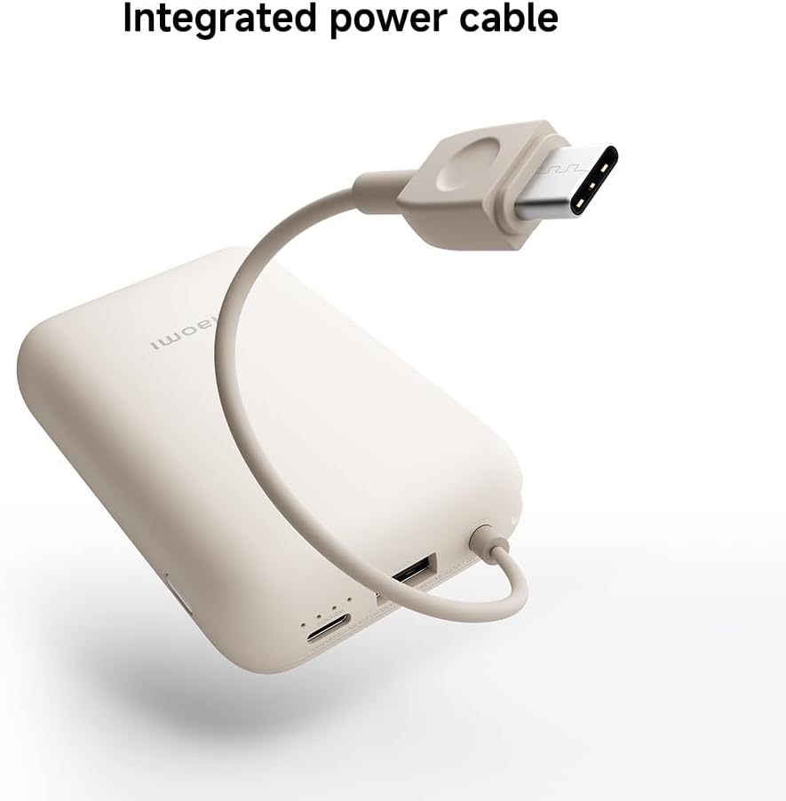 Xiaomi Power Bank 10000mAh (entegre kablo) Bej - Görsel 2