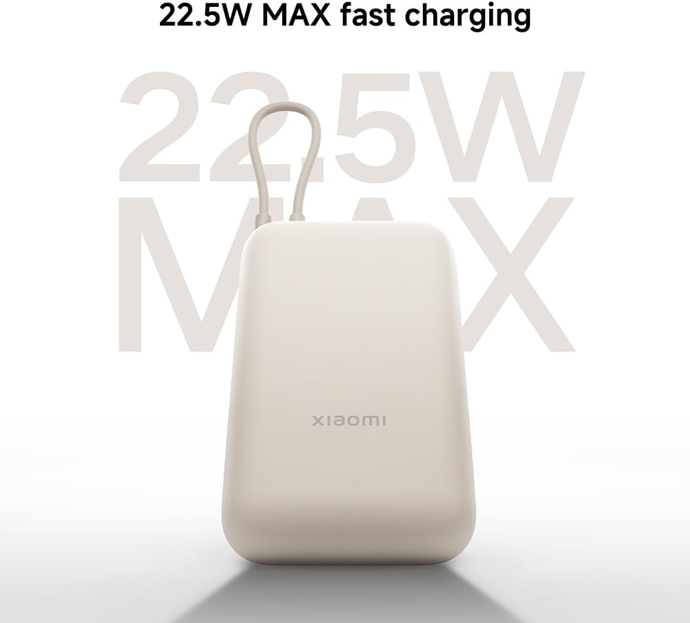 Xiaomi Power Bank 10000mAh (entegre kablo) Bej - Görsel 4